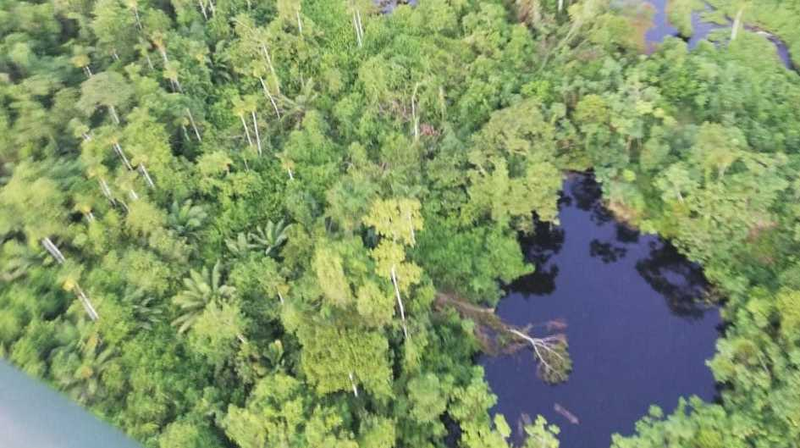 An aerial image of the spill that occurred November 27, 2018.